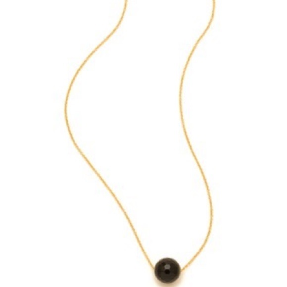 Gorjana Black Onyx Power Necklace on GP chain NWT - Picture 2 of 7